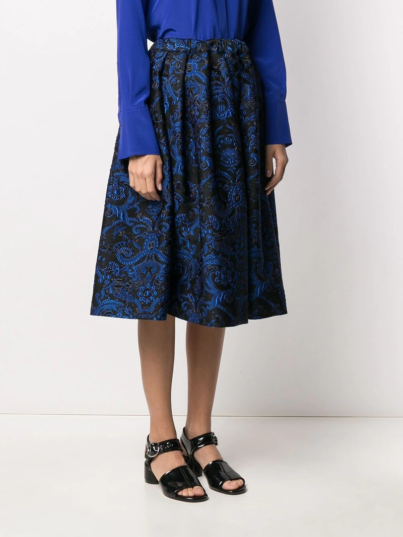 pleated floral embroidered skirt 3