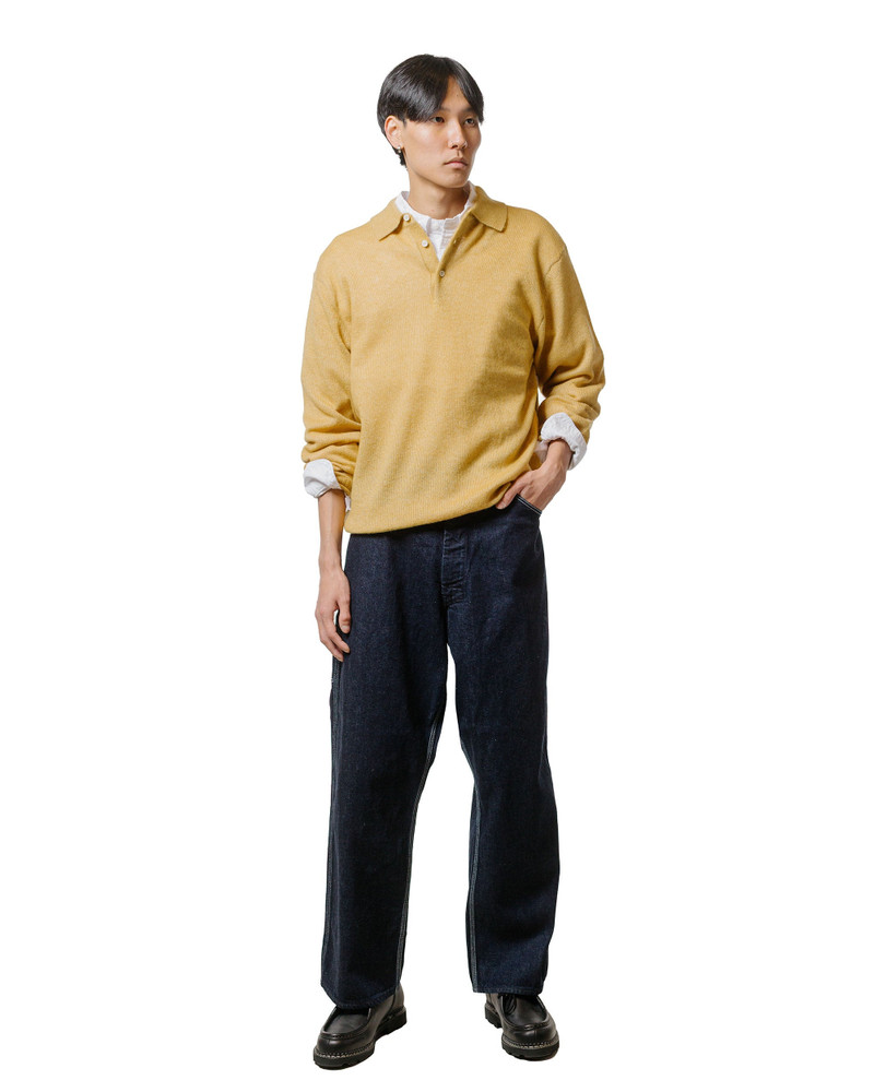 Knit Polo 9G Wool Silk Shaggy Gold 4