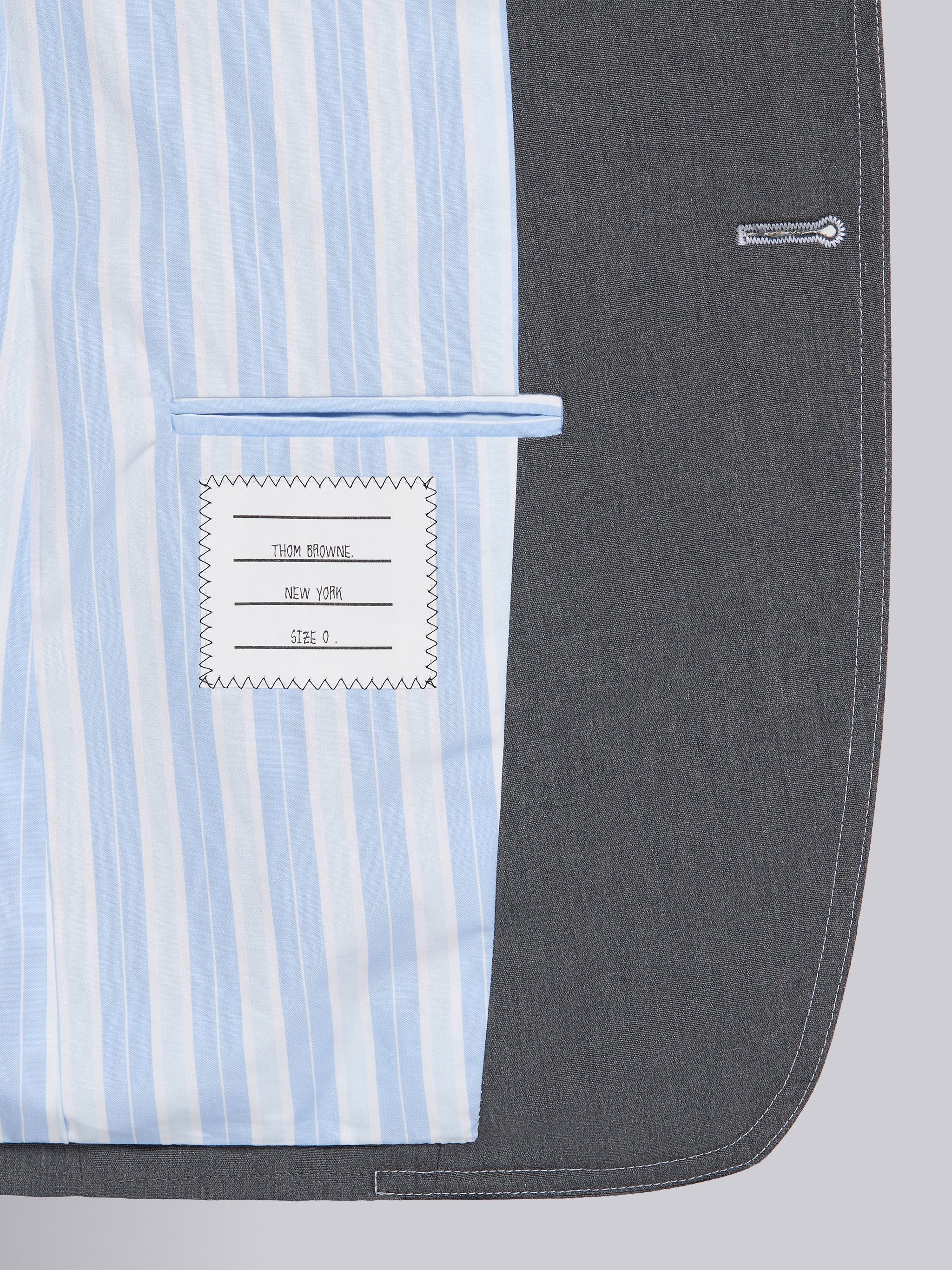 Medium Grey Cotton Typewriter Cloth Double Needle Stitch Classic Jacket - 6