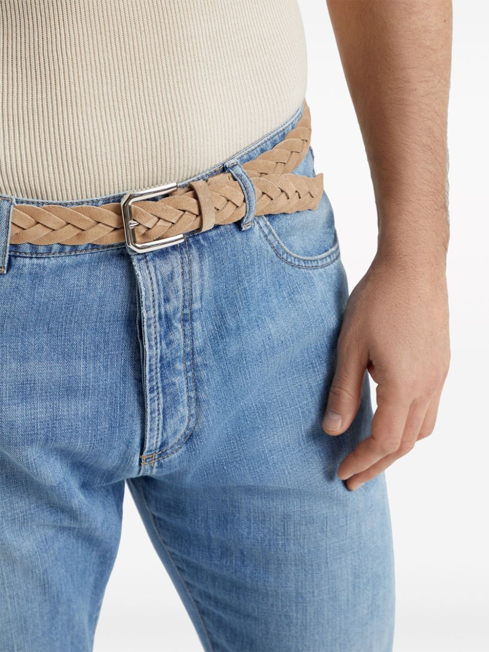 braided suede belt - 3