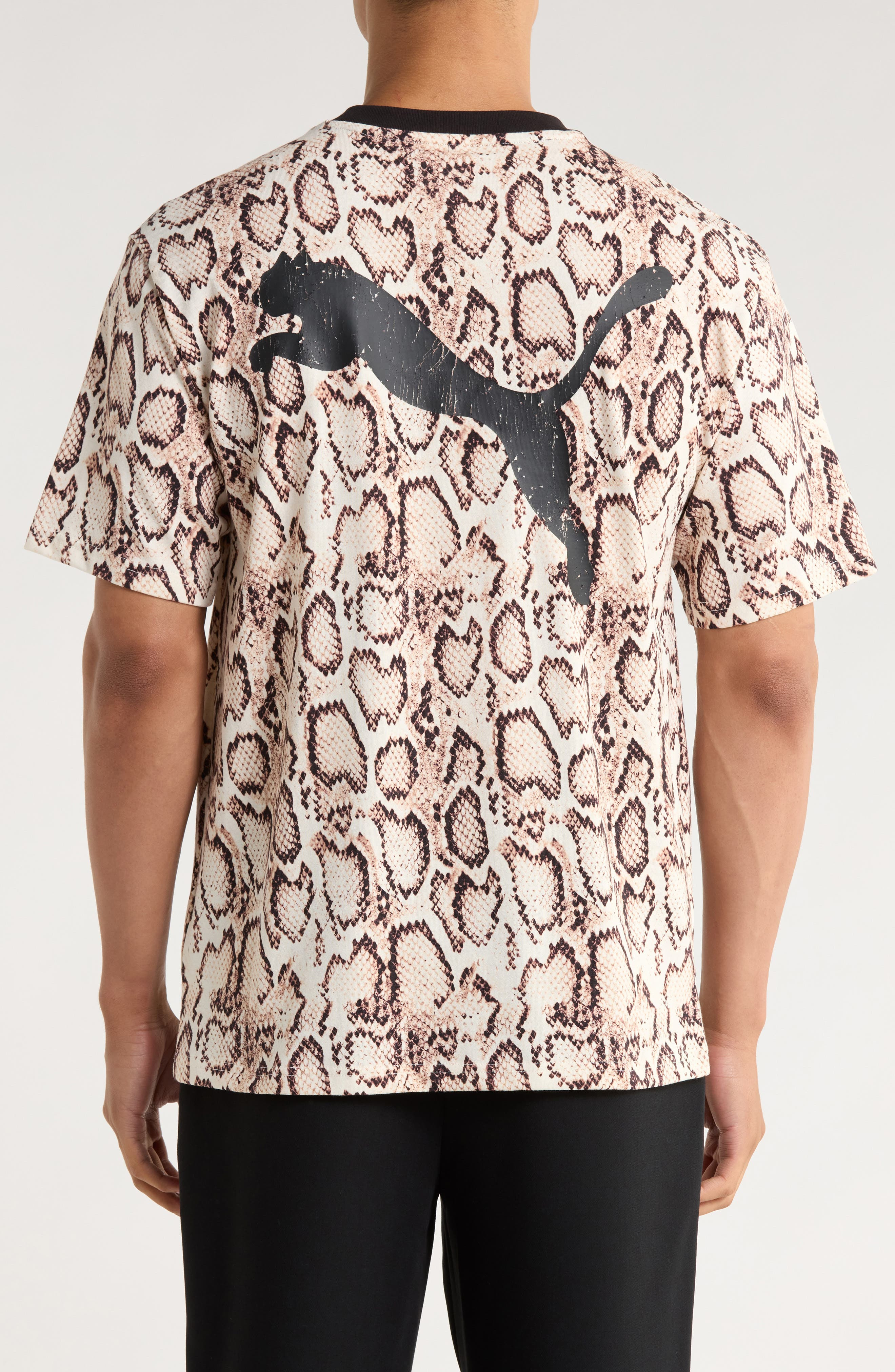 PUMA x A$AP Rocky Snakeskin Print Cotton T-Shirt in Frosted Ivory at Nordstrom - 2