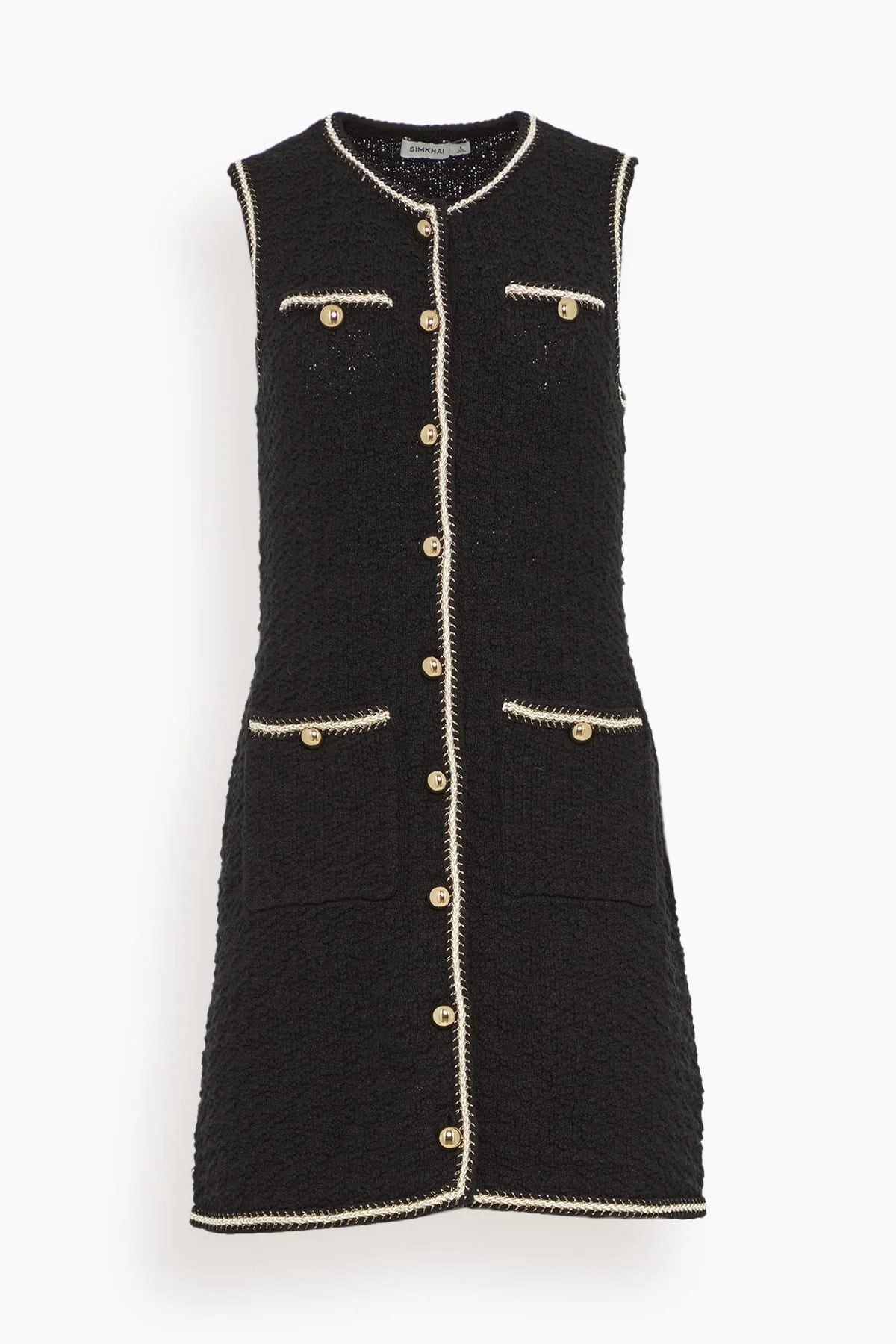 Kerris Short Sleeve Mini Dress in Black Ivory - 1