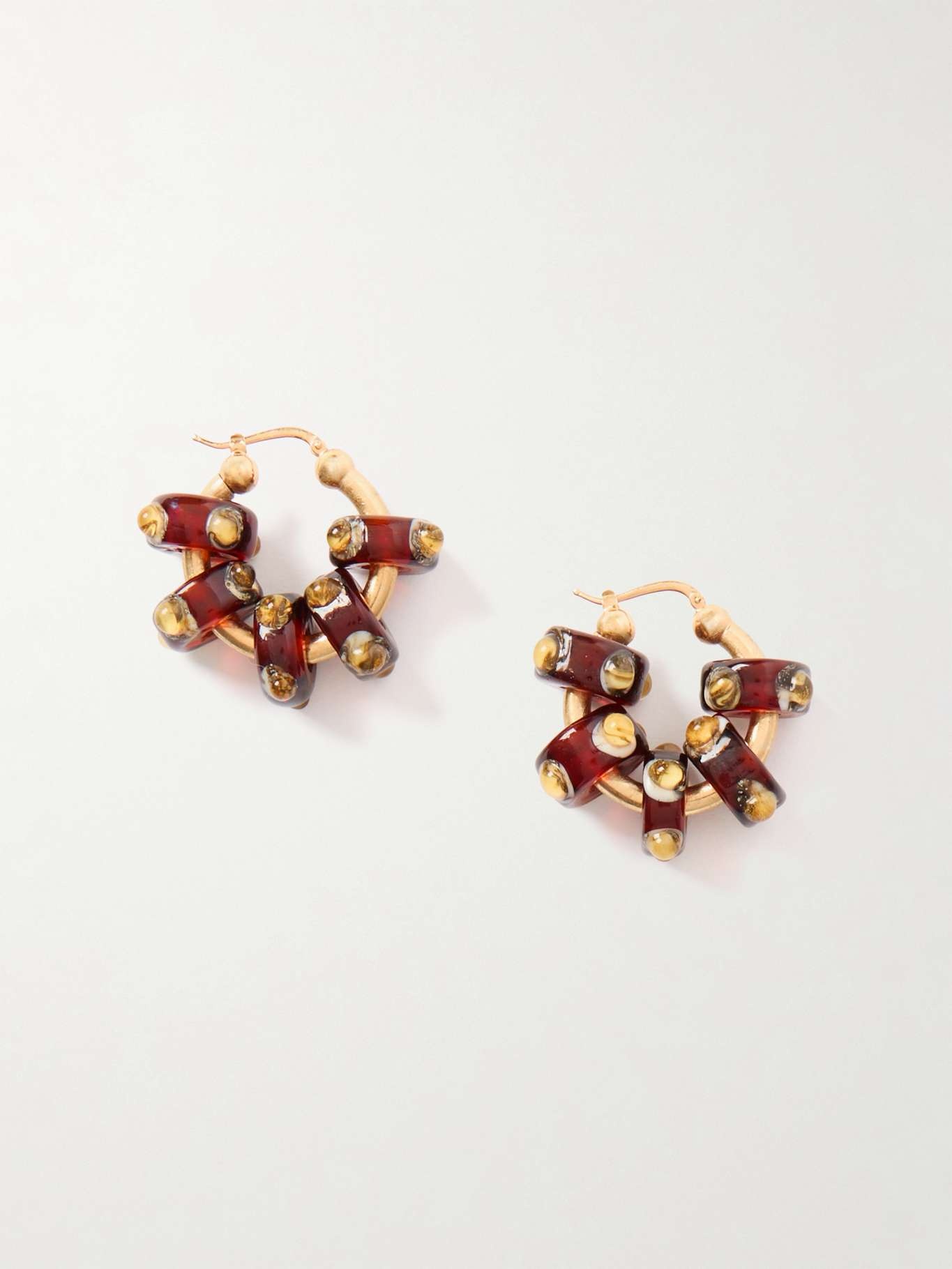 Gold-tone and glass earrings - 1