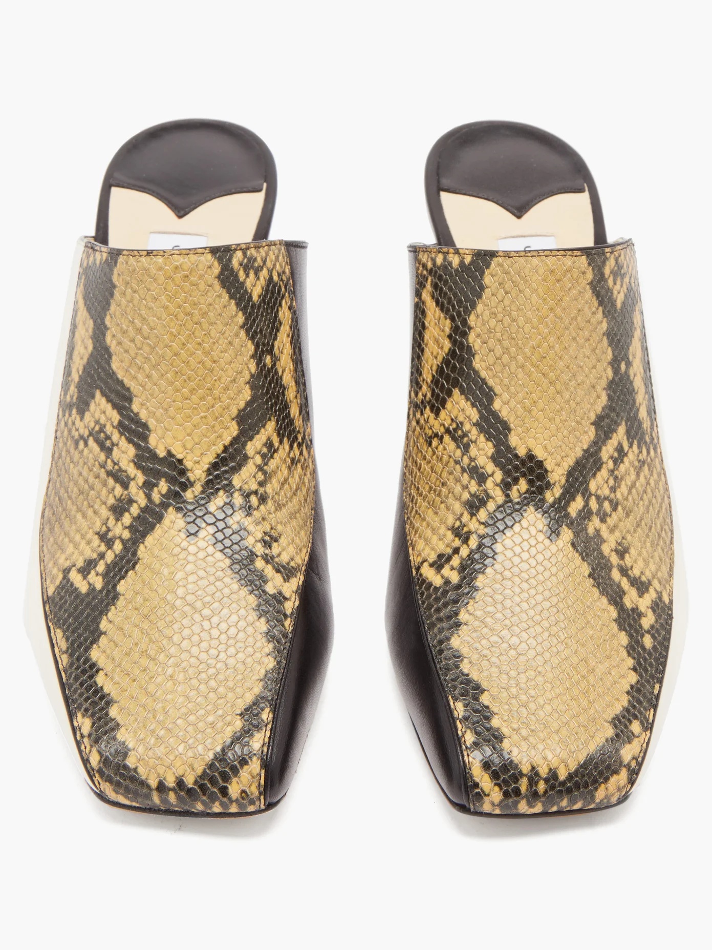 Marcel 85mm snake-effect leather mules - 5