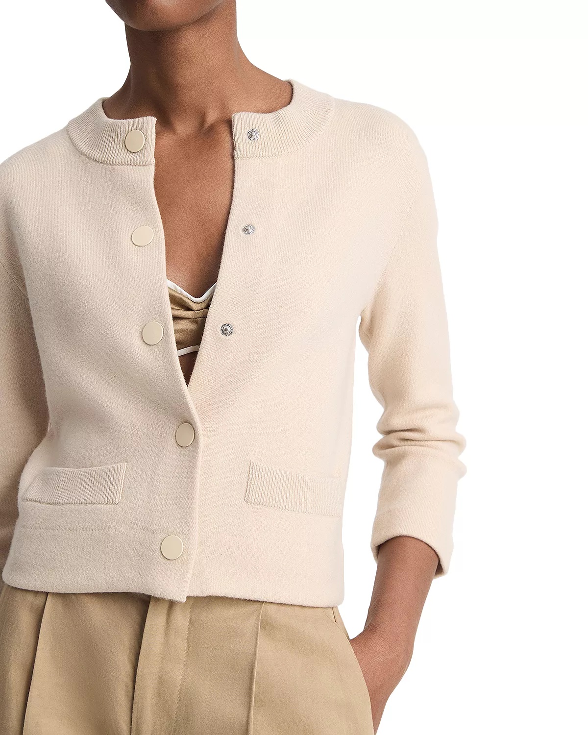 Vince Cashmere Shrunken Button Cardigan Vince Wool Cashmere