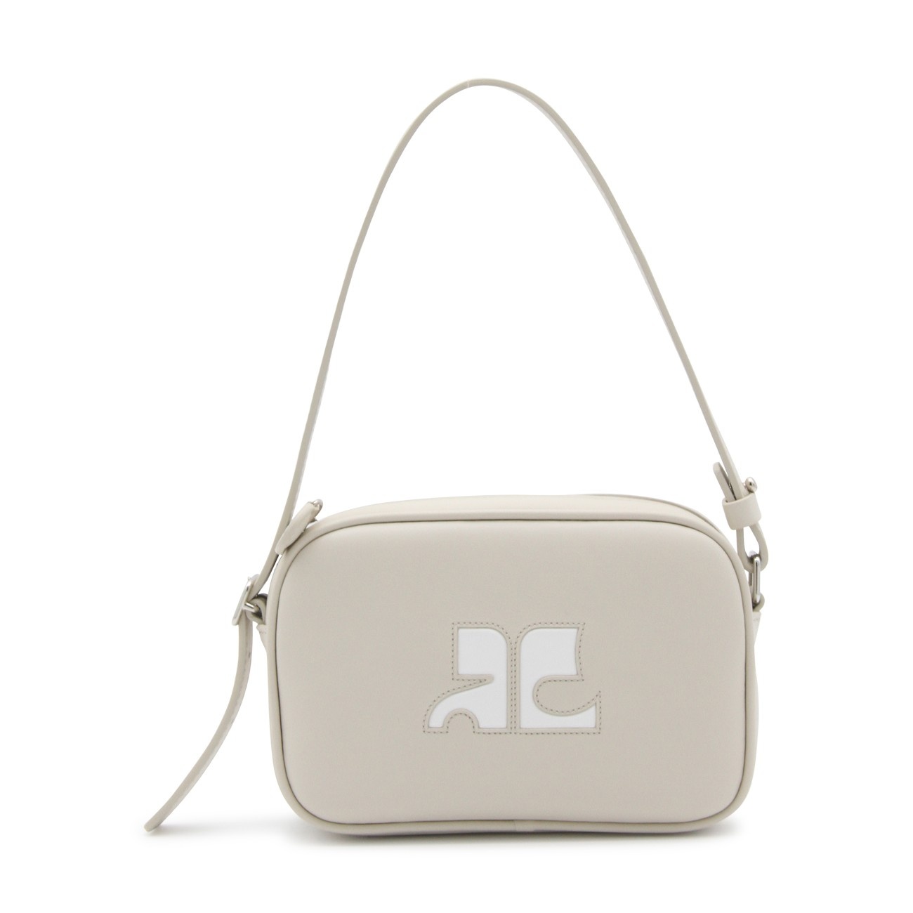 light beige calfskin shoulder bag - 1