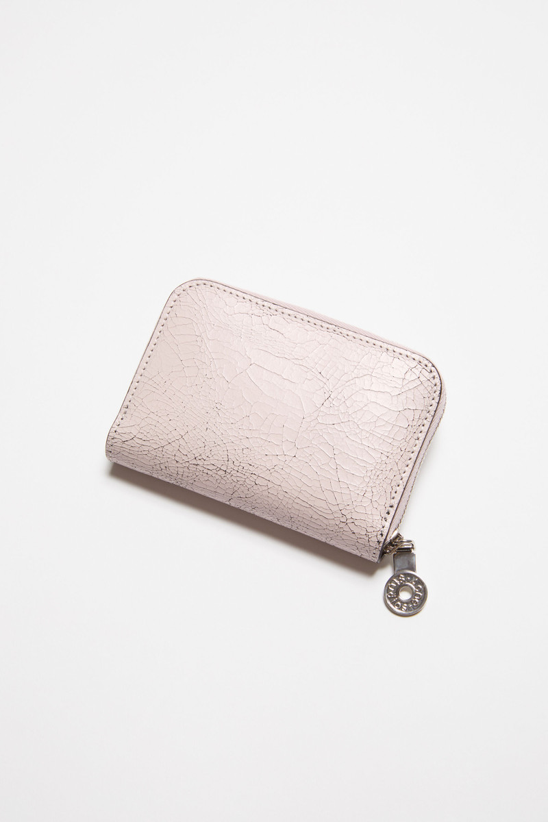 Leather zip wallet - Pastel pink 4