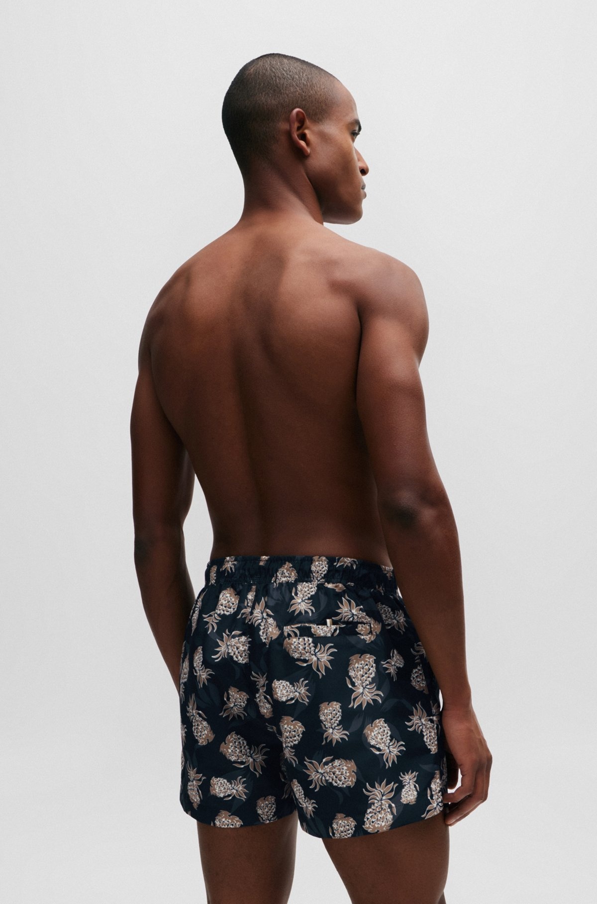 FULLY LINED SWIM SHORTS WITH PINEAPPLE MOTIF - 4