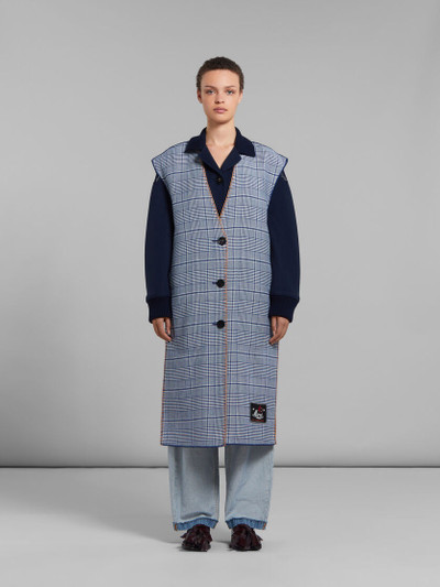 Marni BLUE AND YELLOW CHECKED WOOL REVERSIBLE VEST outlook