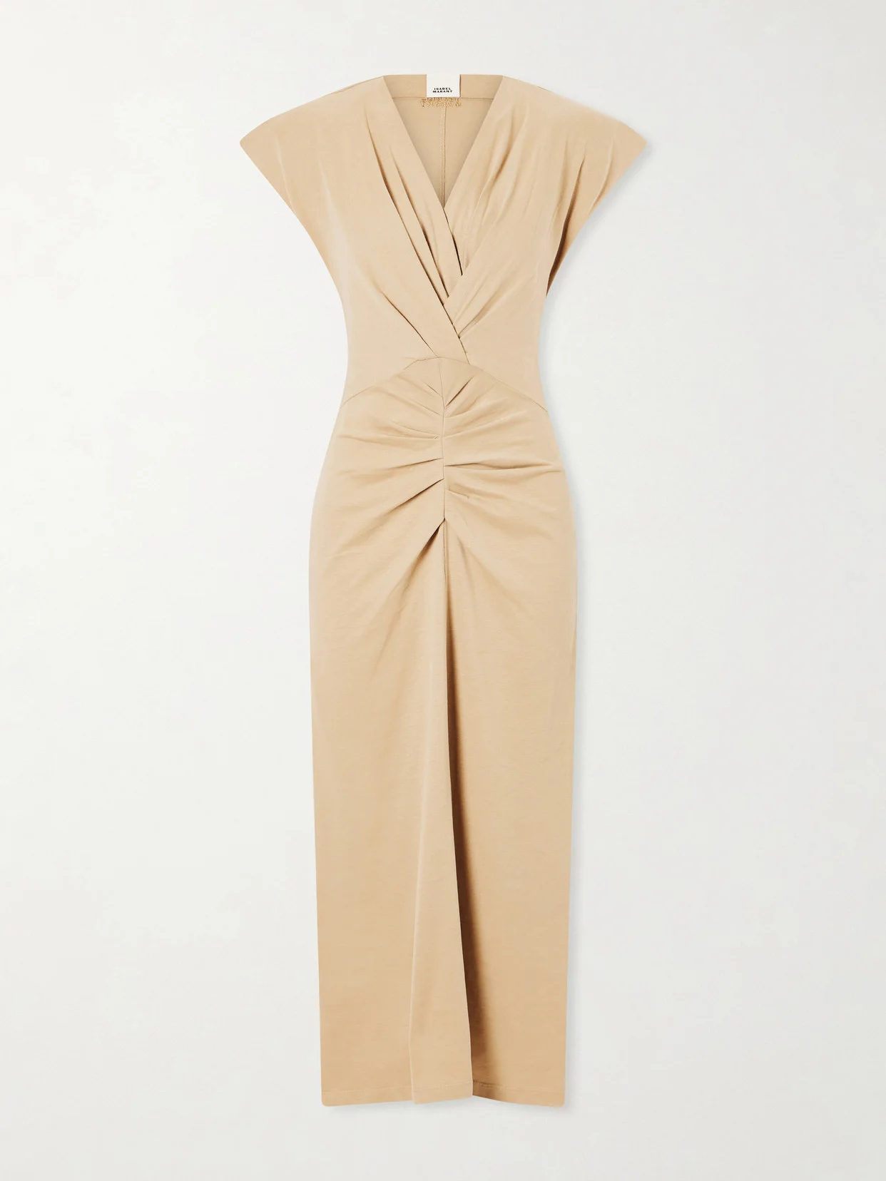 Nadra Gathered Cotton Midi Dress - 1