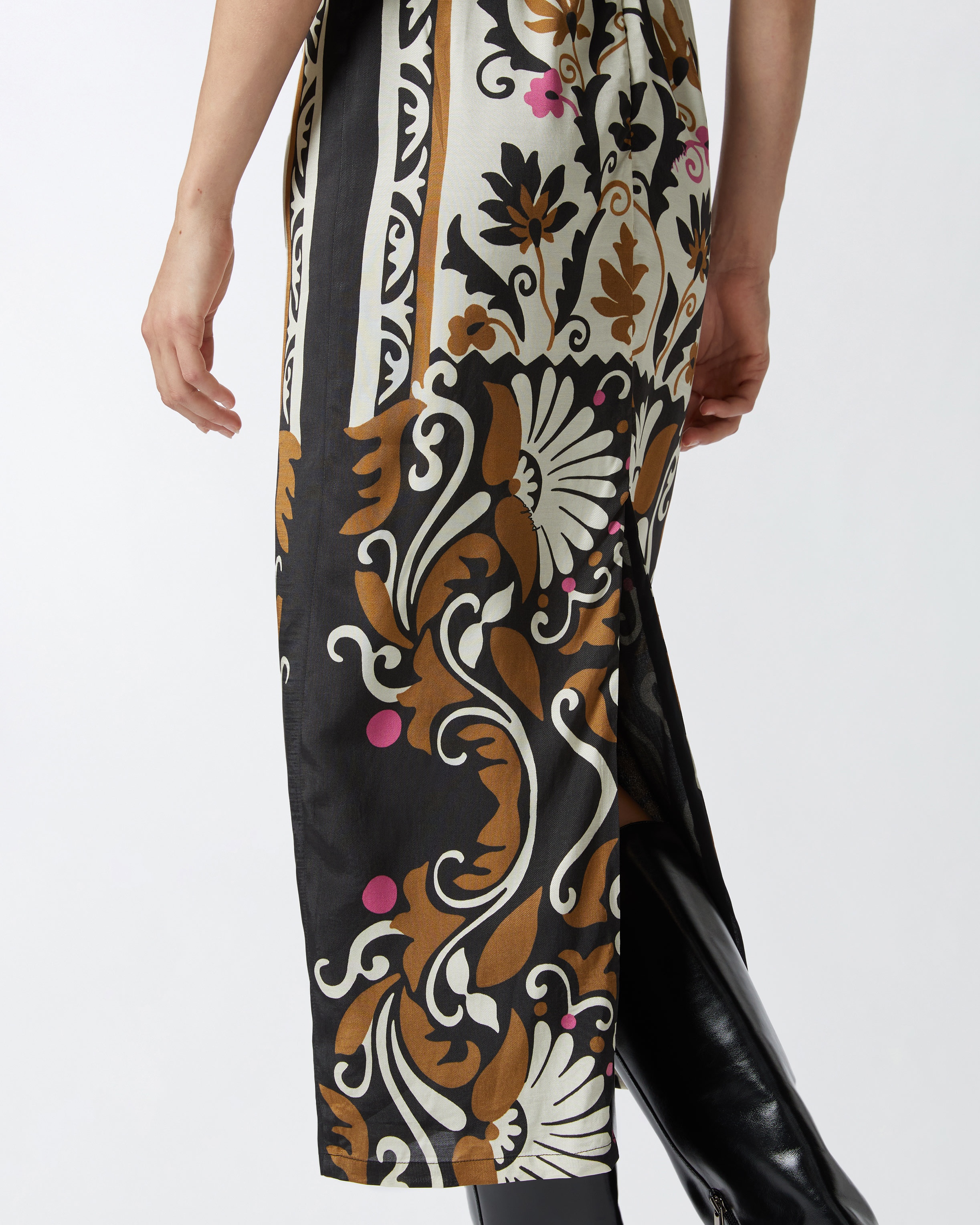 LONG FLORAL-PRINT SKIRT WITH SLIT - 5