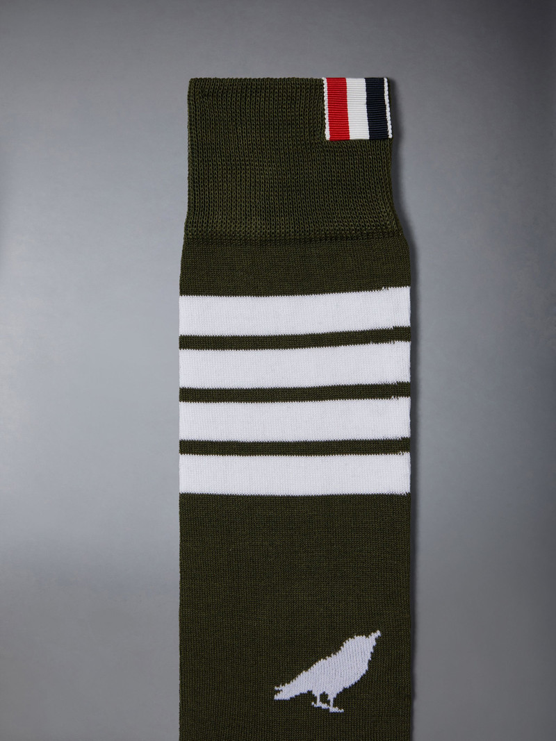 Thom Browne Cotton Rose and Raven 4-Bar Mid Cuff Socks outlook