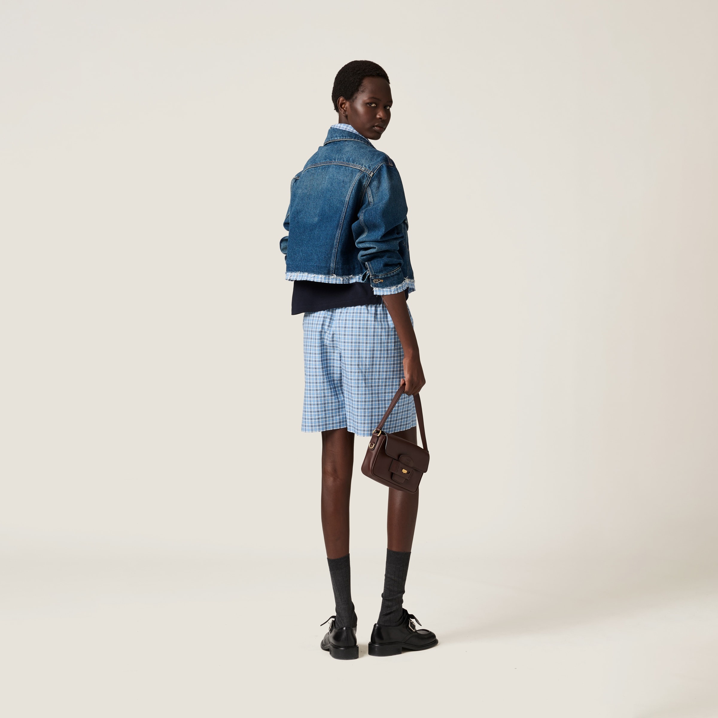 Washed denim blouson jacket - 3