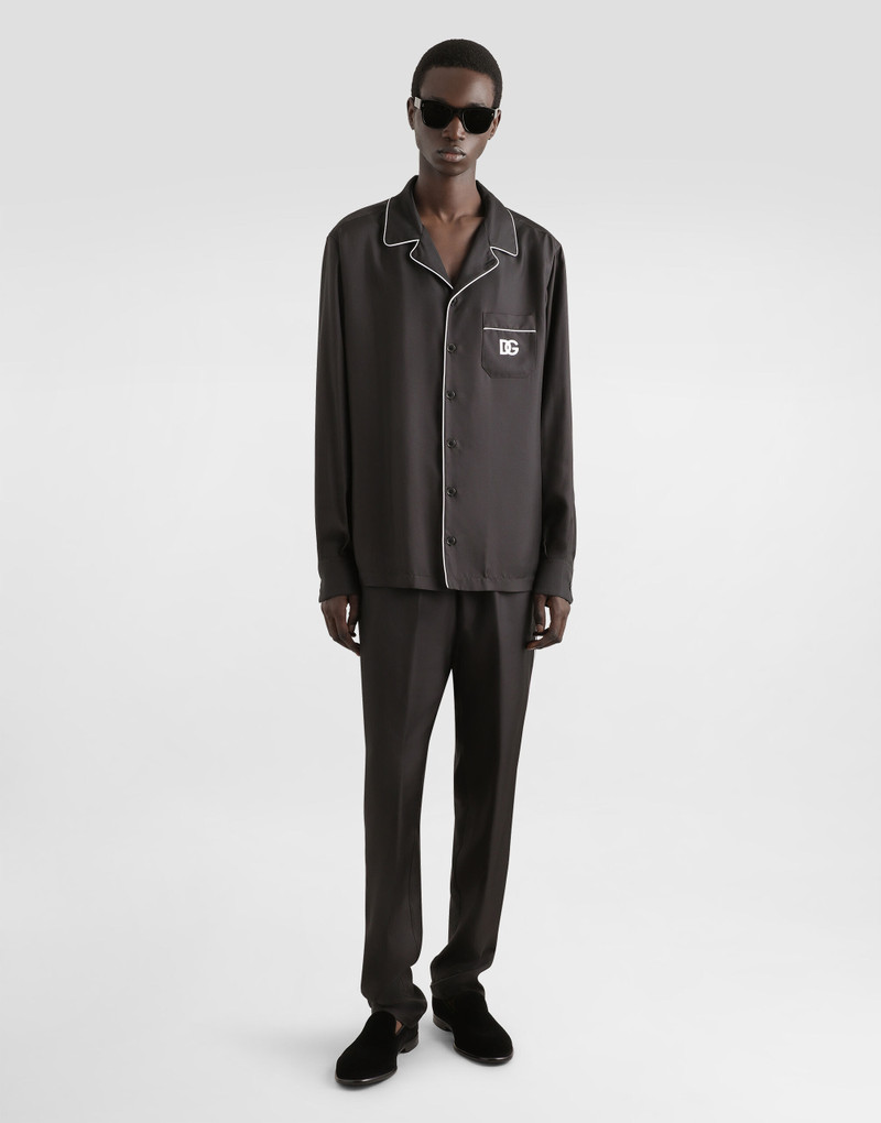Dolce & Gabbana Silk shirt with DG logo-embroidered patch outlook