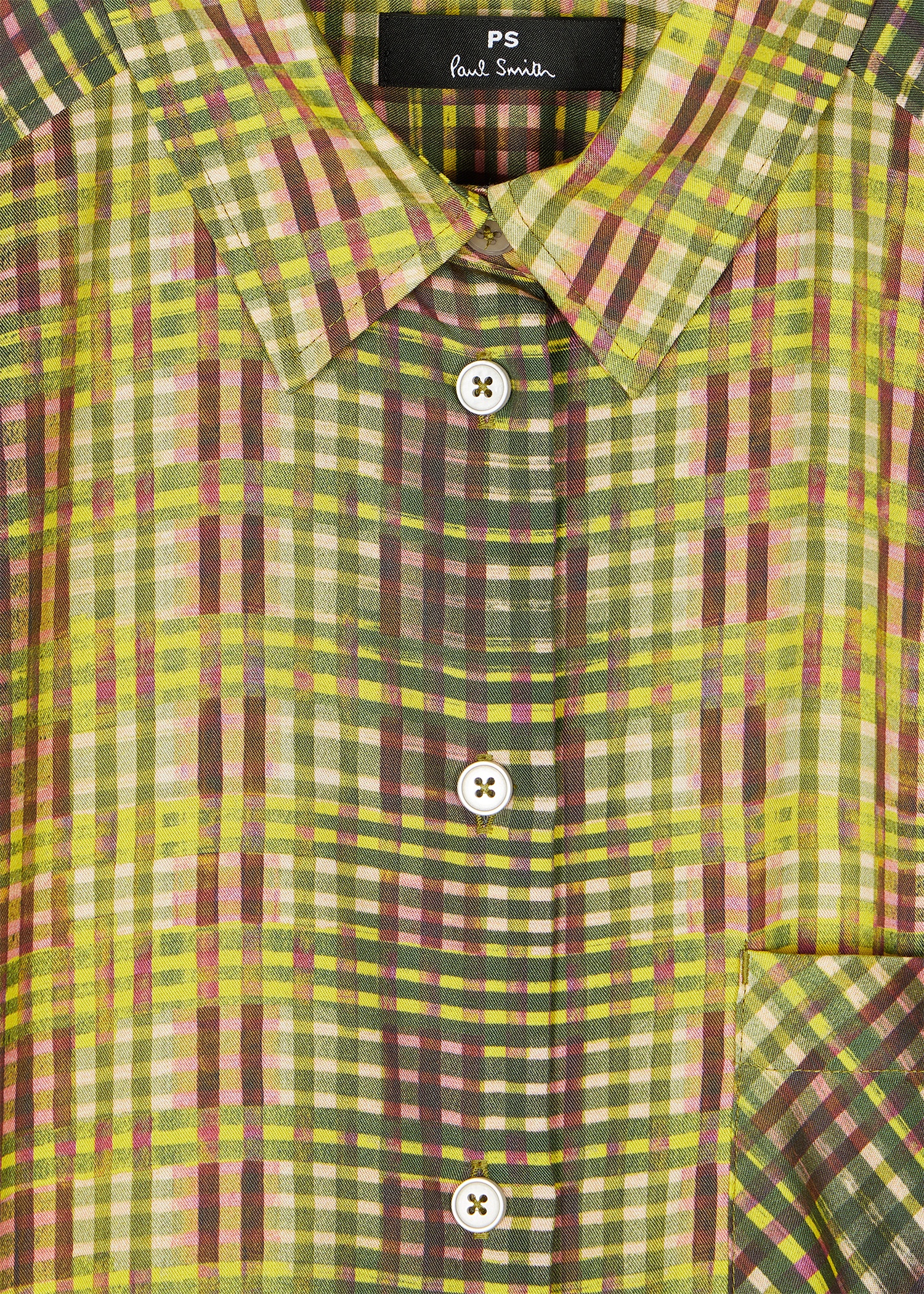 Women's Yellow and Black Check Shirt Dress - 4