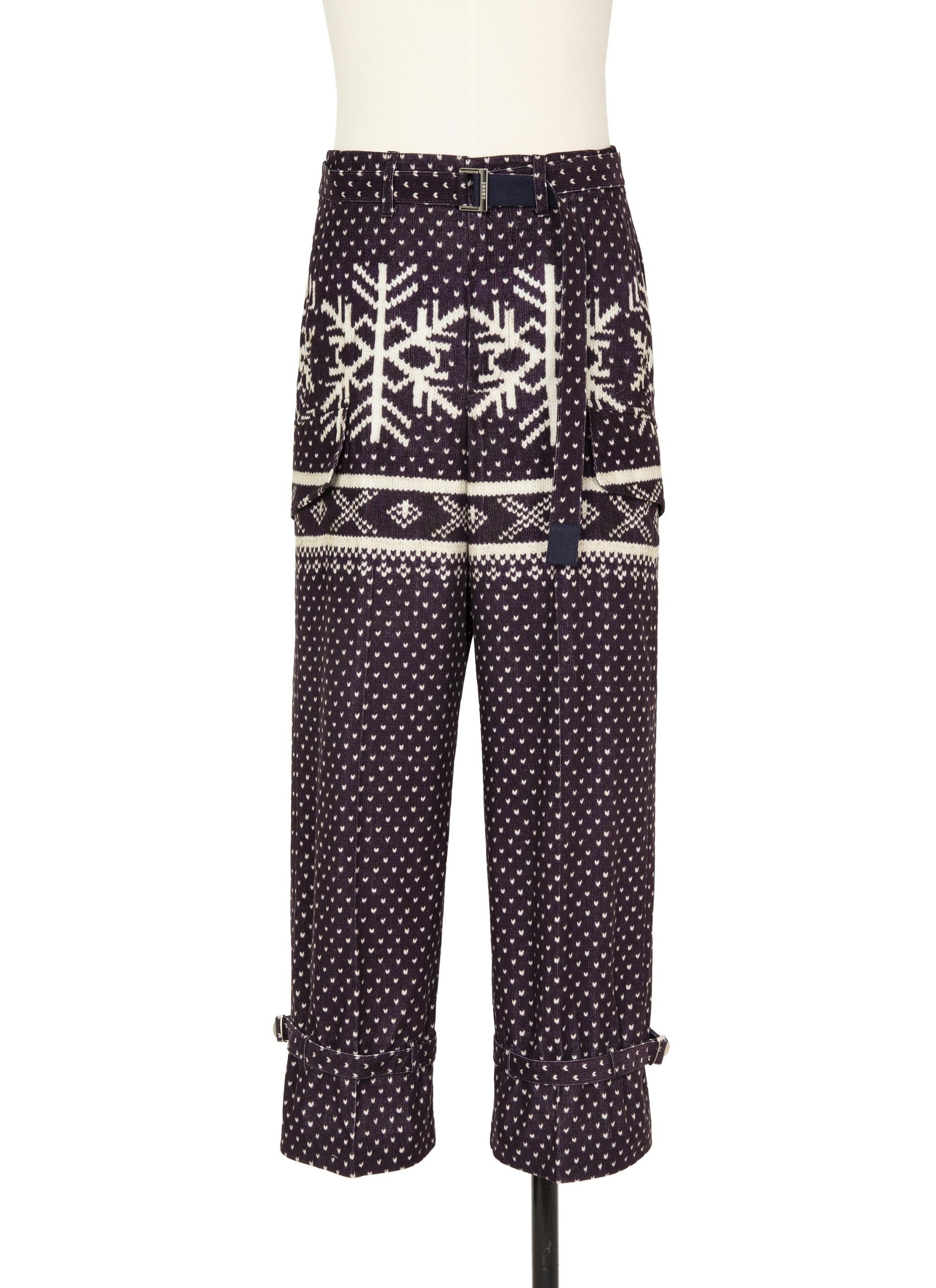 Pattern Knit Print Pants - 1