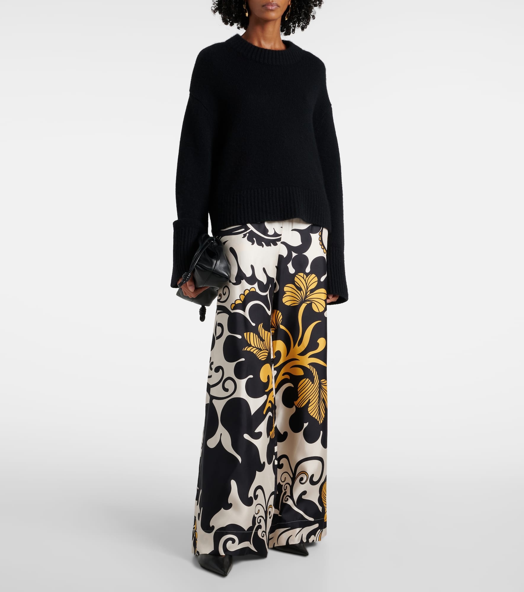 Printed silk twill palazzo pants - 2