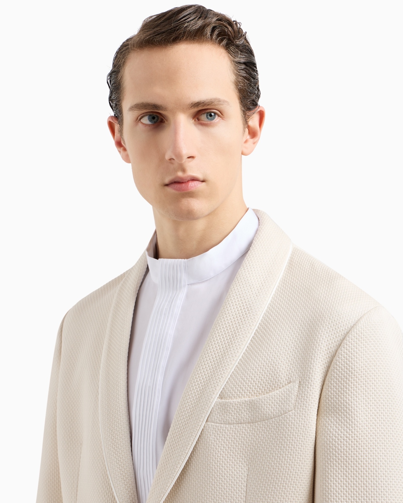 SINGLE-BREASTED JACKET IN A SILK BLEND - 5