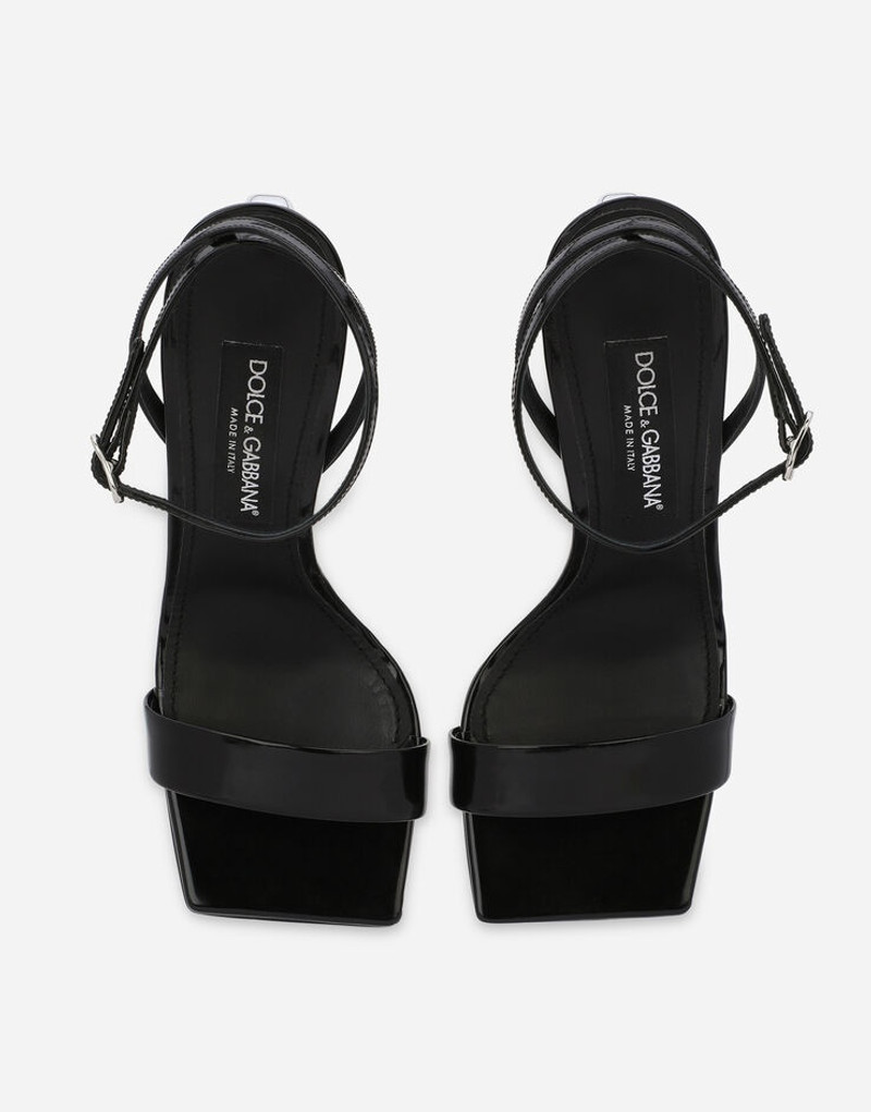 Patent leather sandals with 3.5 heel 4