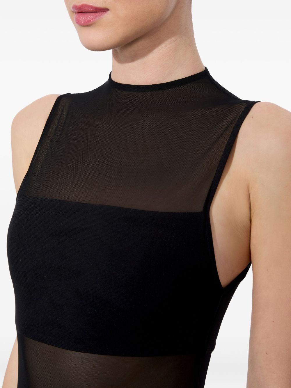 mesh-panel bodysuit - 5
