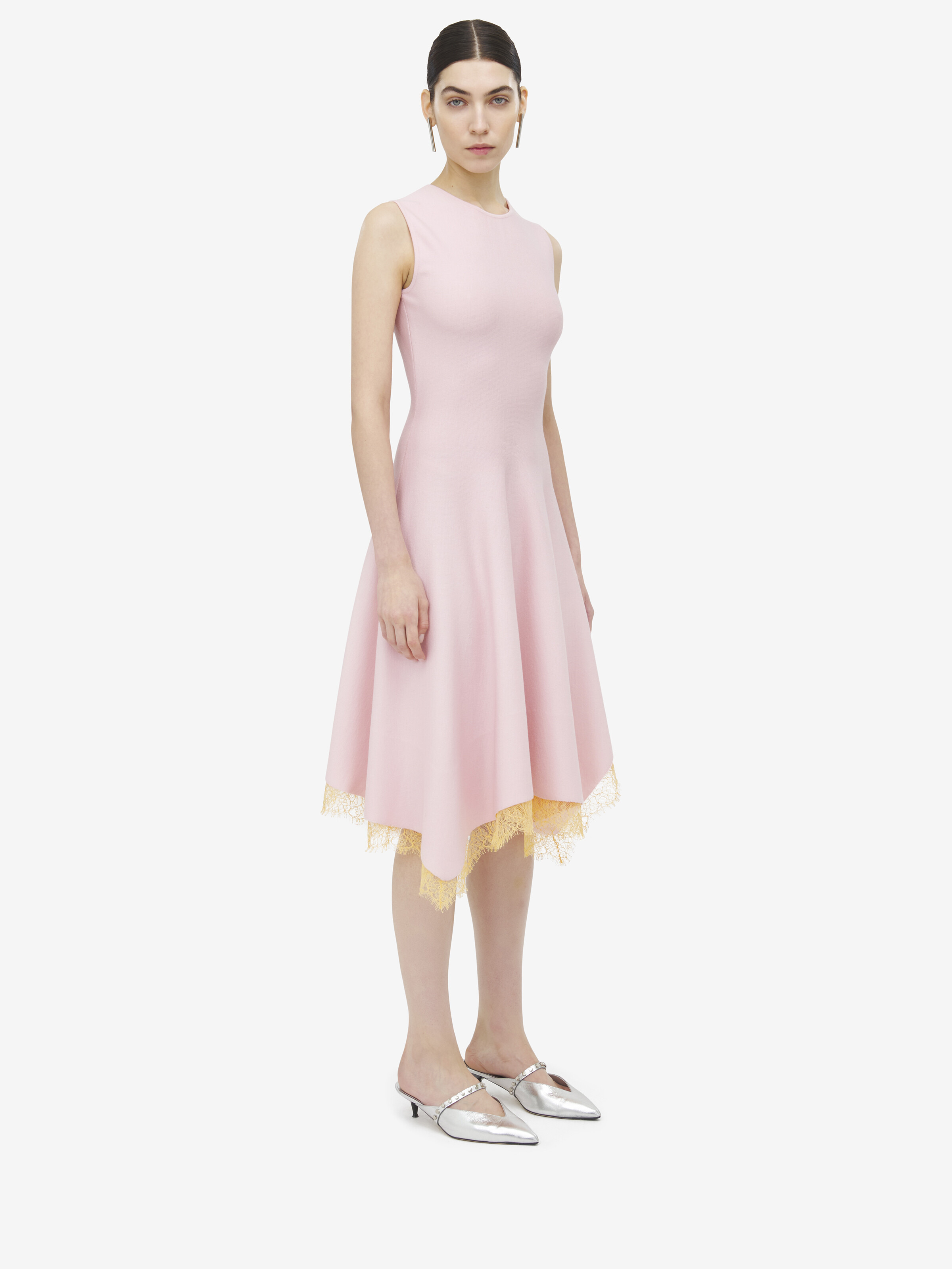 Lace Detail Asymmetric Dress - 3