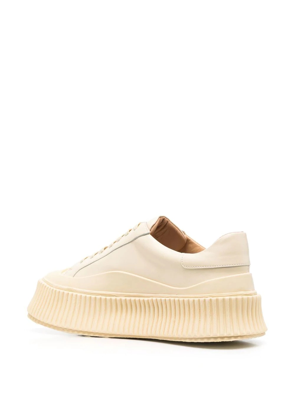 panelled low-top leather sneakers - 3