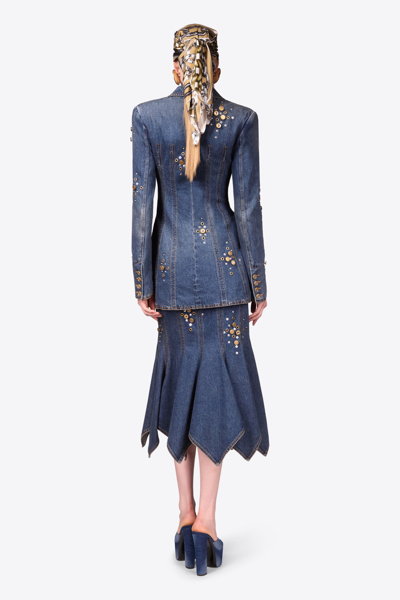 CRYSTAL BUTTON STUDDED BLAZER DRESS 8