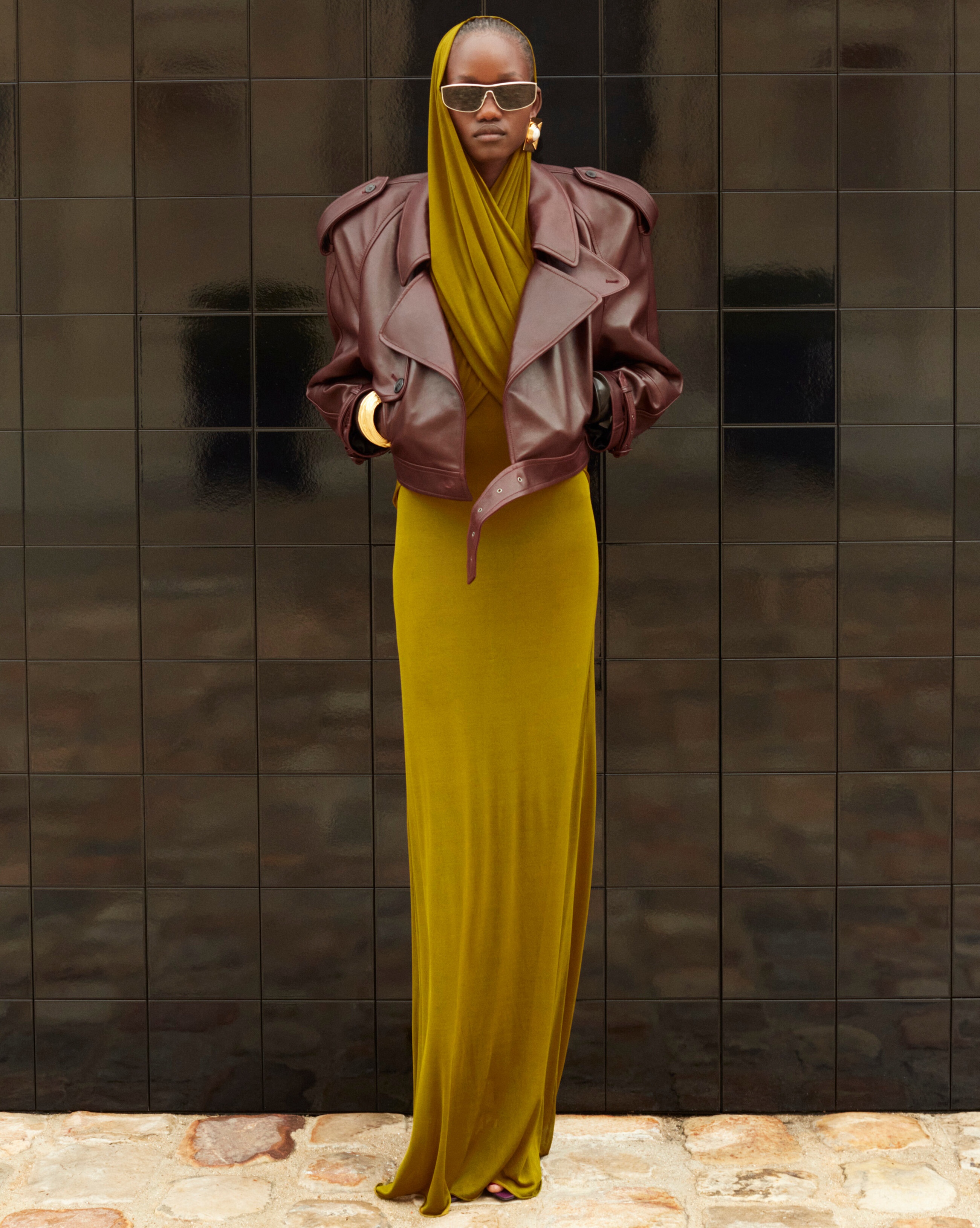 cropped trench in shiny lambskin - 2
