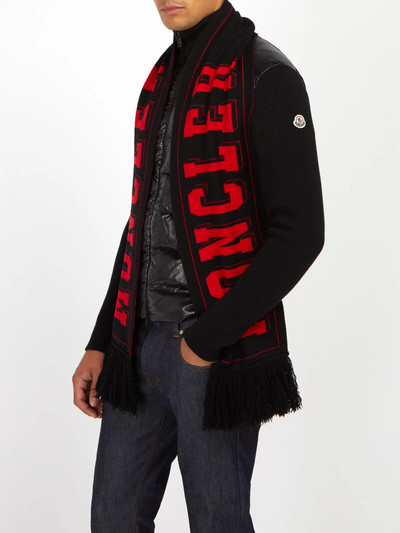 Moncler Football-logo wool-blend scarf outlook