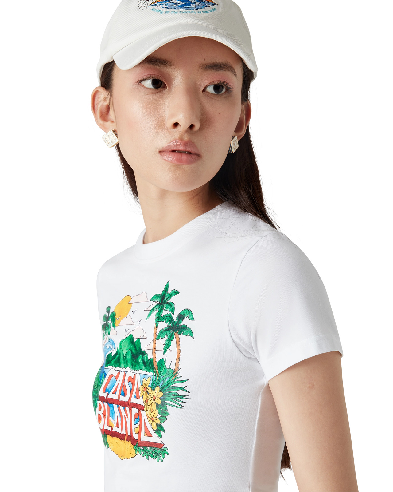 Casa Beach Wave Cropped T-Shirt | Casablanca Paris - 5