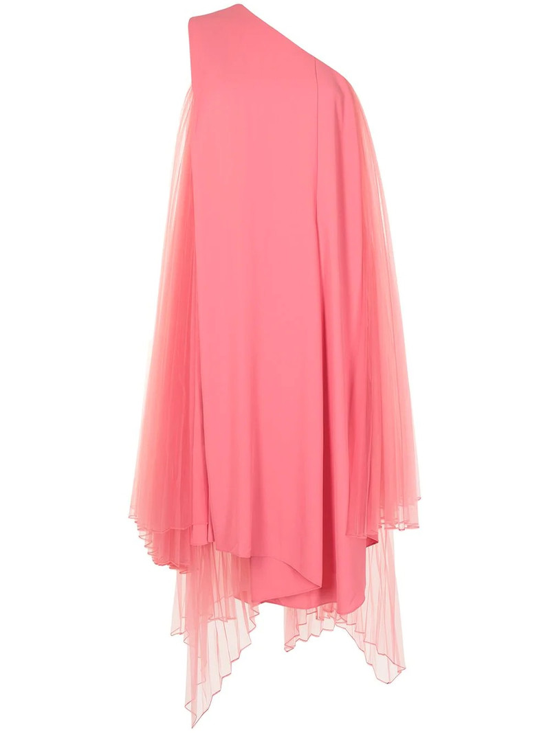 pleated tulle one-shoulder dress 1