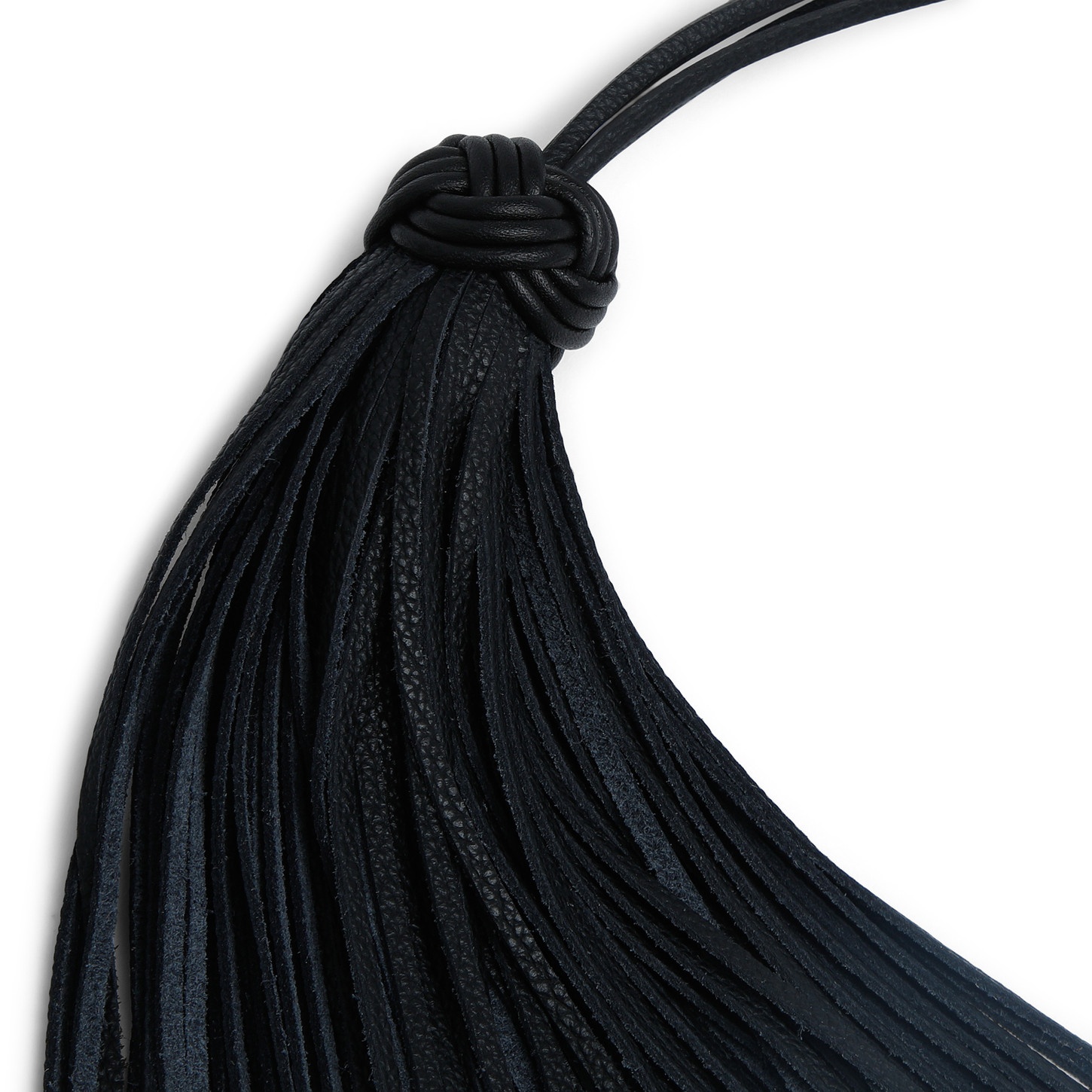 Black leather tassel charm - 2
