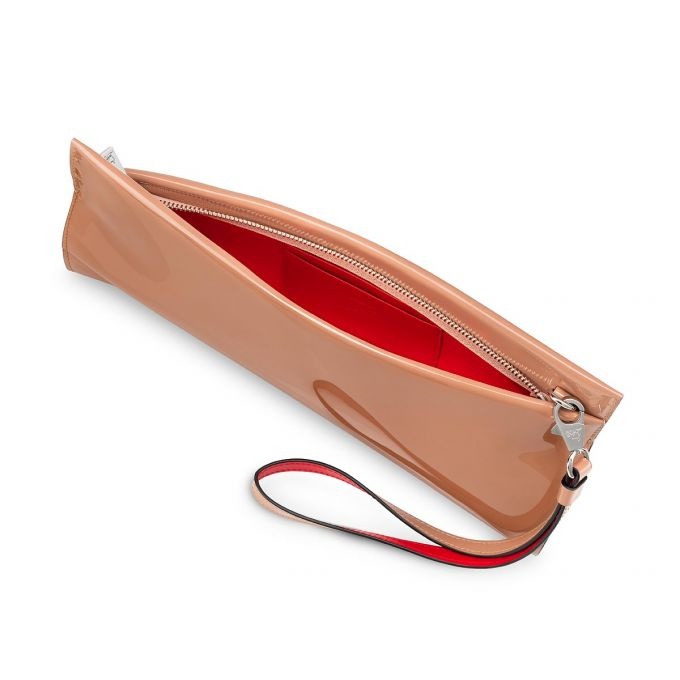 Christian Louboutin Loubi Twist Patent Zip Clutch Bag - Bergdorf Goodman