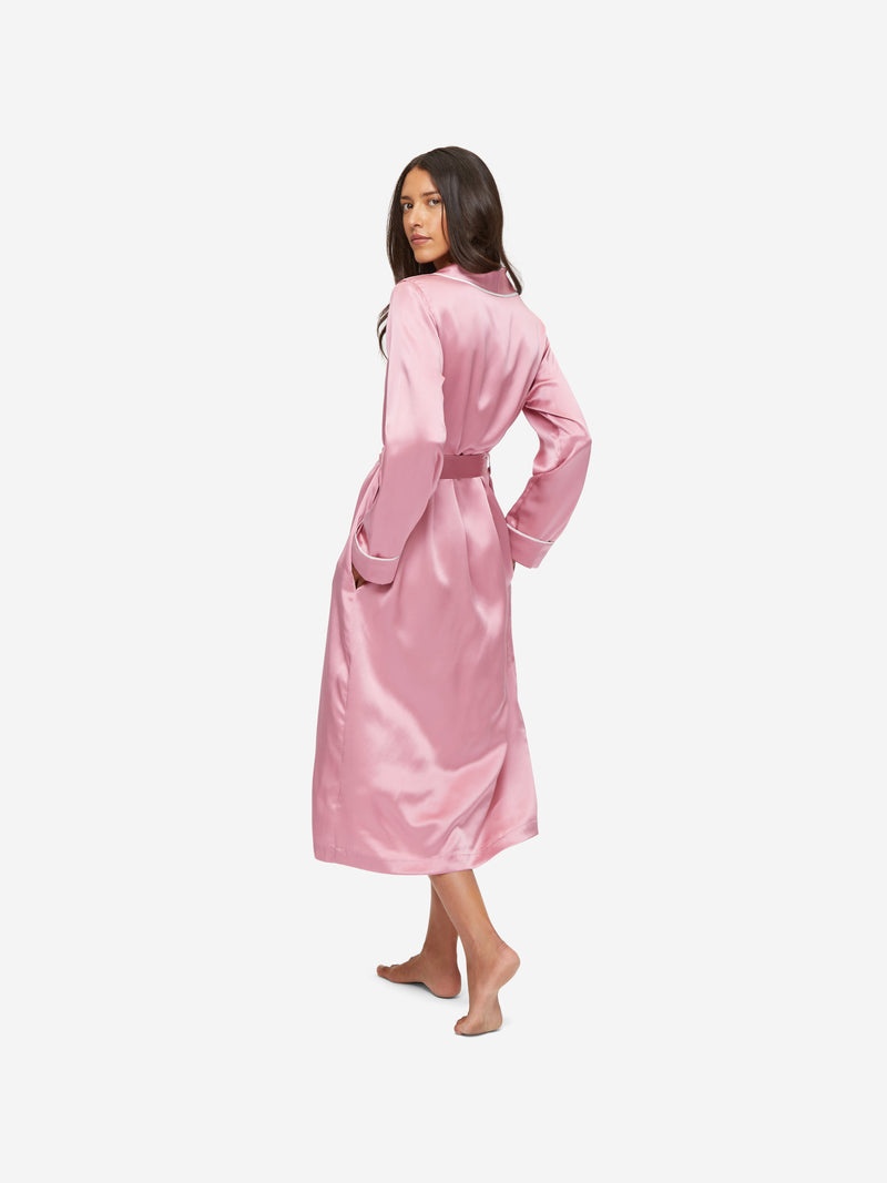Women's Dressing Gown Bailey Silk Satin Rose - 4