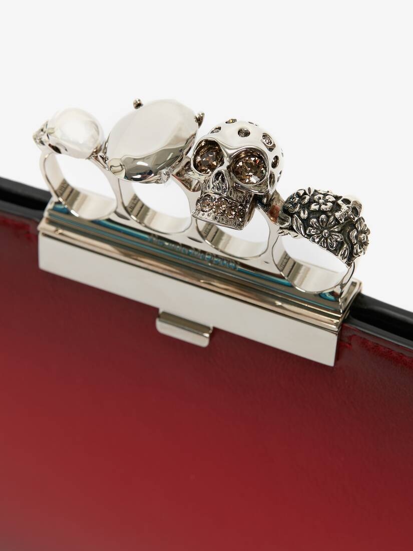 Jewelled Flat Pouch in Red - 4