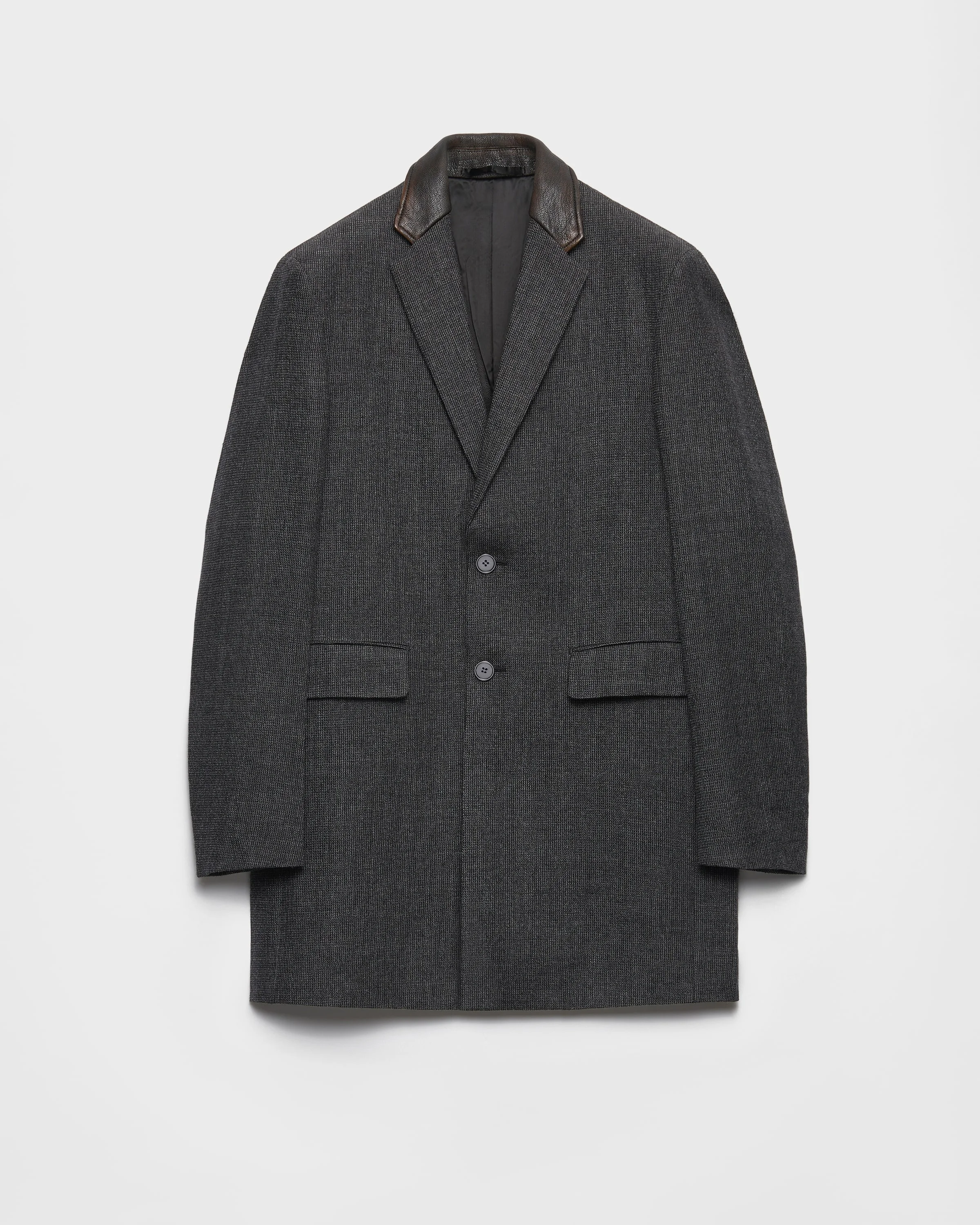 Single-breasted wool blend coat - 1