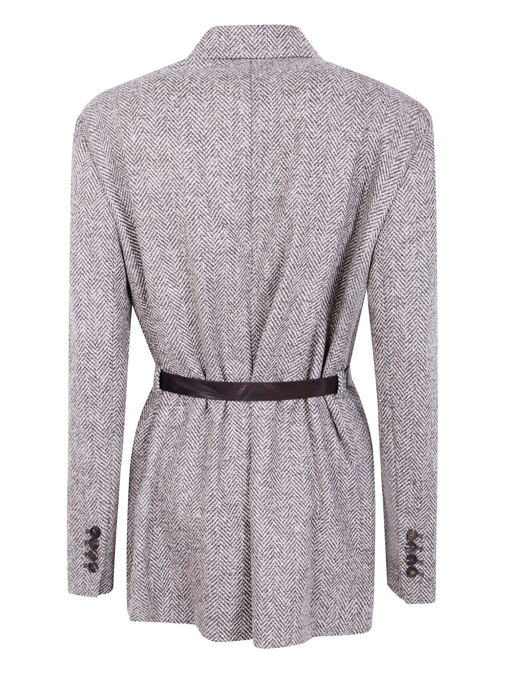 herringbone belted jacket - 2