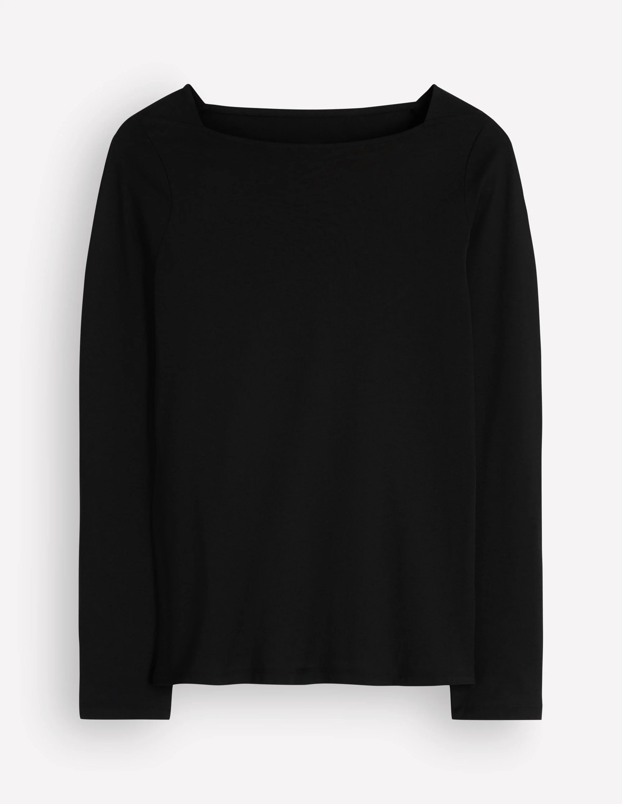 Square Neck Long Sleeve-Black - 1