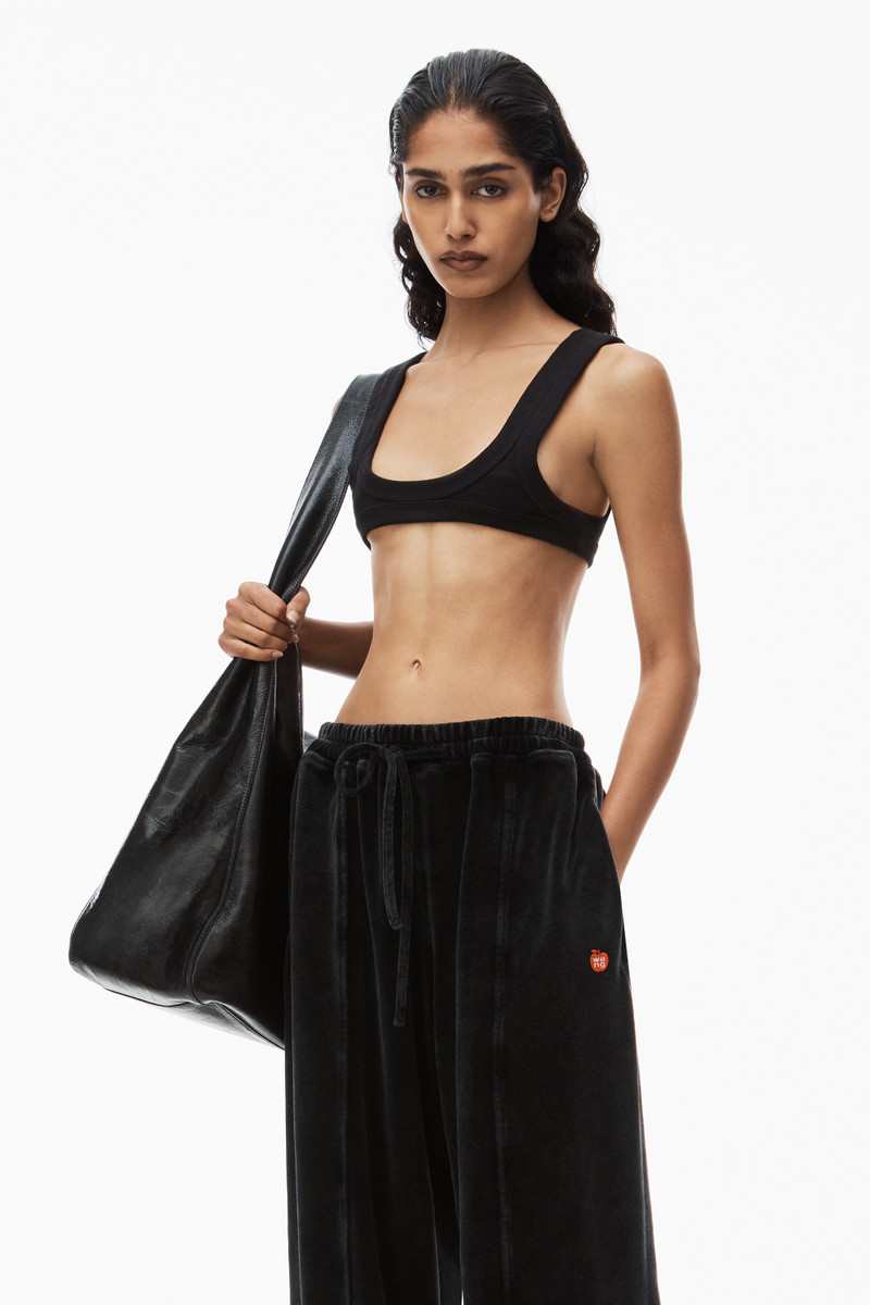 apple logo track pant in velour 6