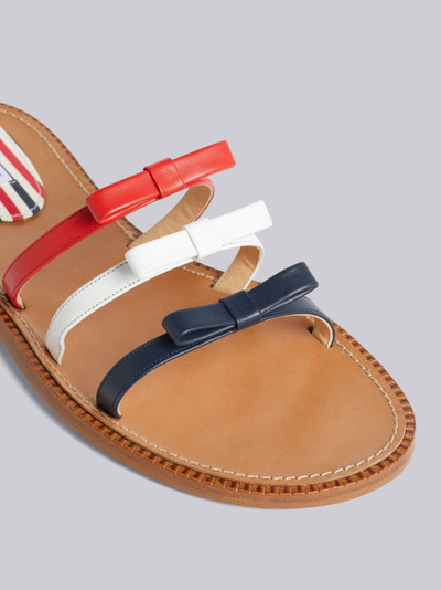 Thom Browne Multicolor Vitello Calf Leather Three Bow Slide Sandal outlook