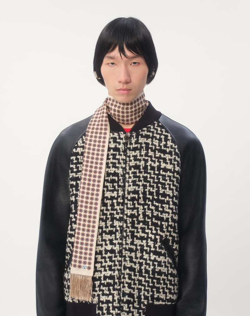 Valentino CHAMBER SILK BANDEAU SCARF WITH FRINGE outlook