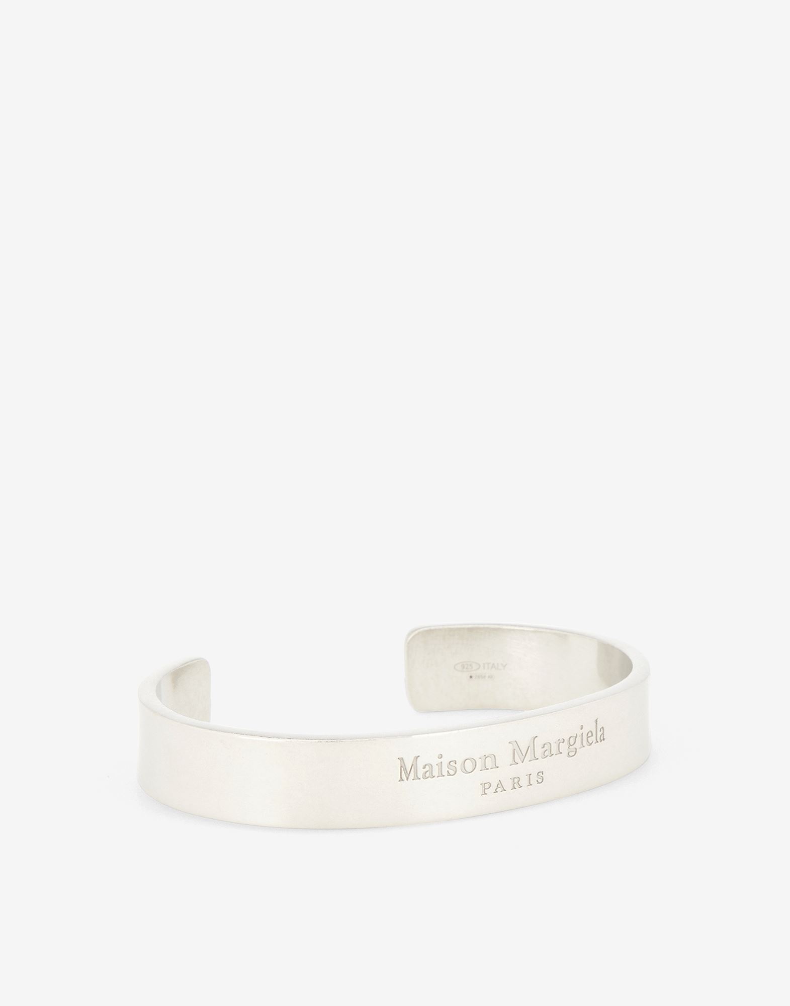 Logo engraved wide silver cuff - 2