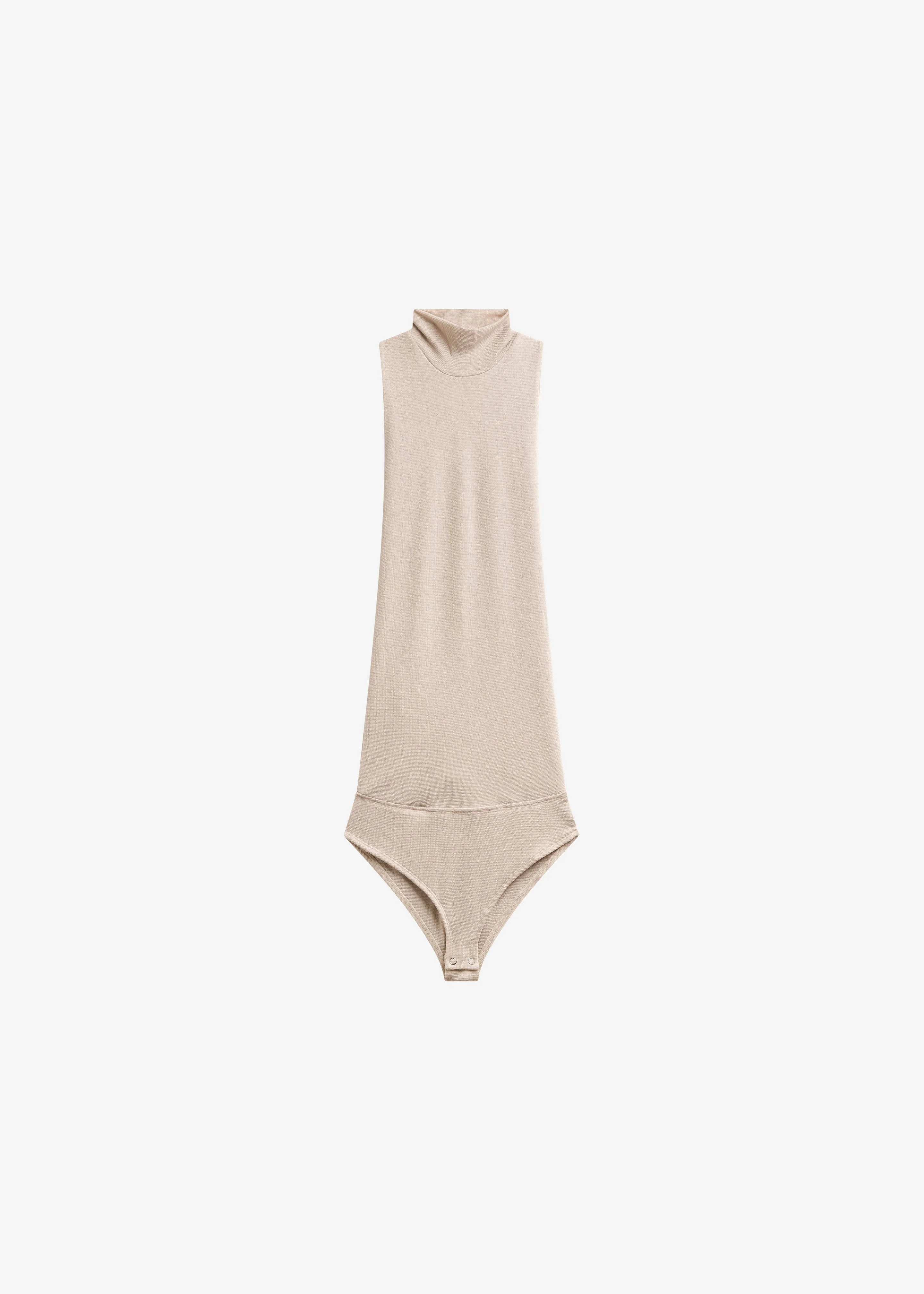Maxen Mock Neck Bodysuit - Beige - 1