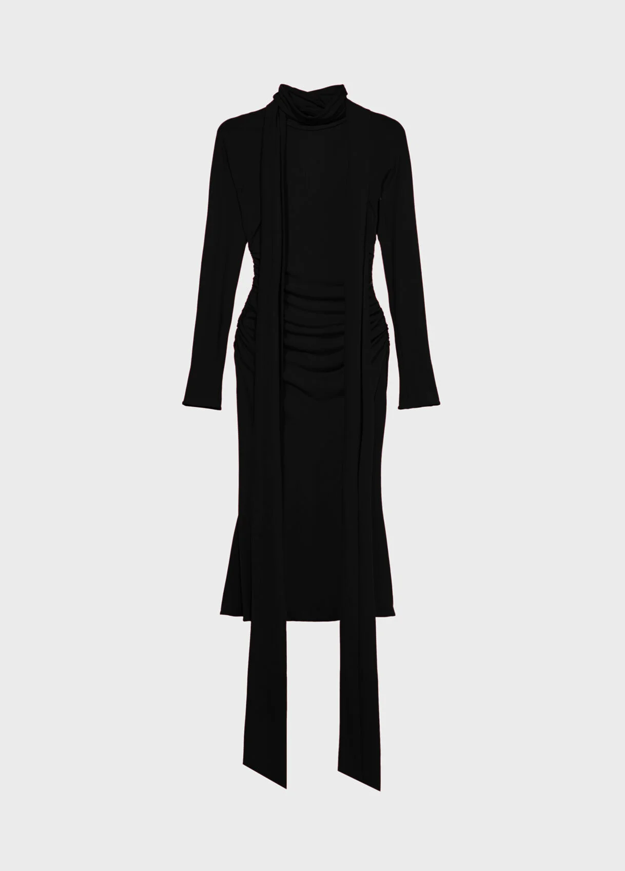 JERSEY MIDI DRESS WITH SCARF - 1