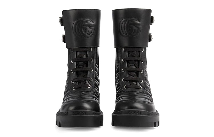 (WMNS) Gucci Frances Interlocking G Combat Boots 'Black' 628855-DH7A0-1000 - 4