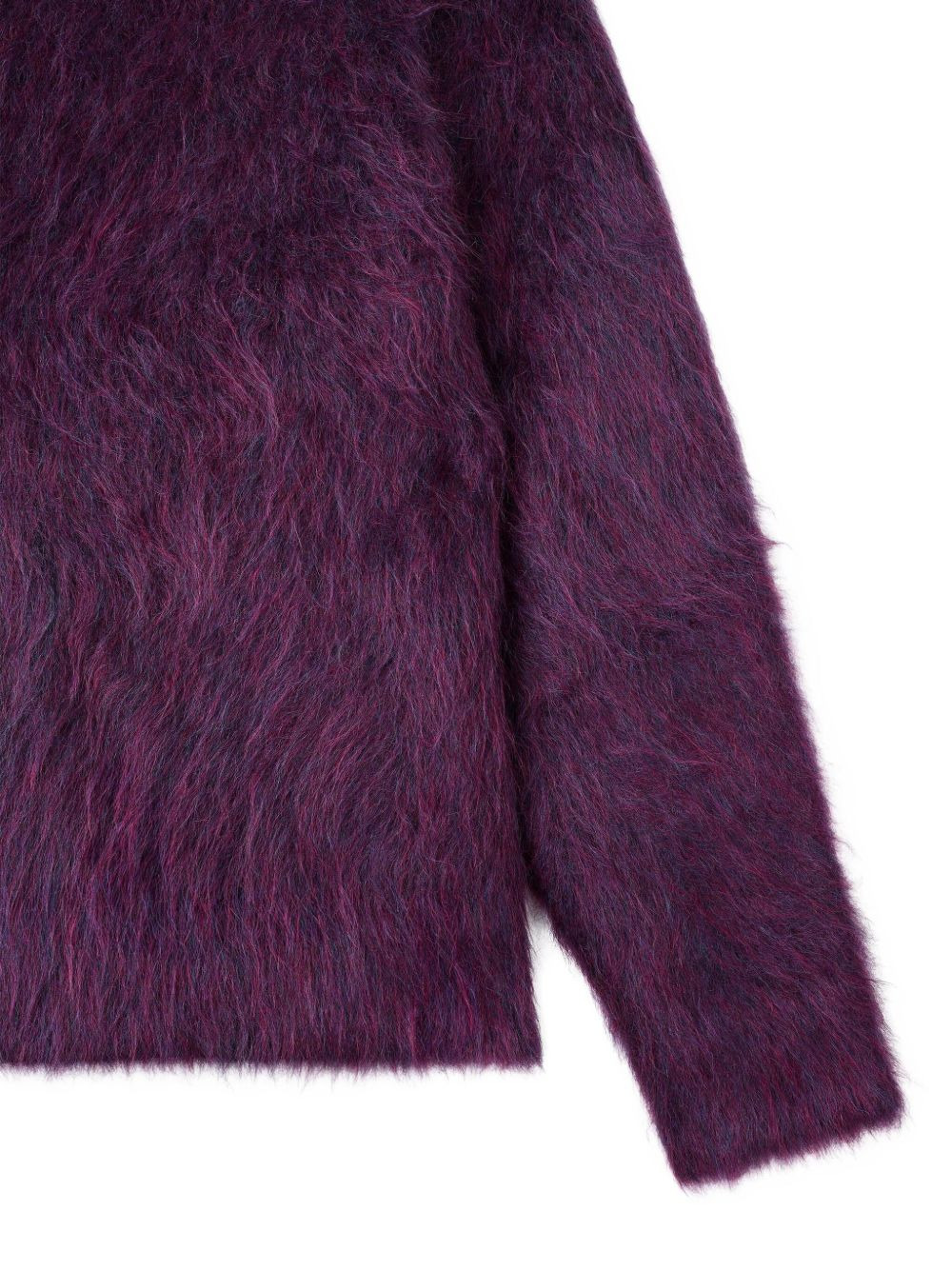hairy-knit crew-neck sweater - 2