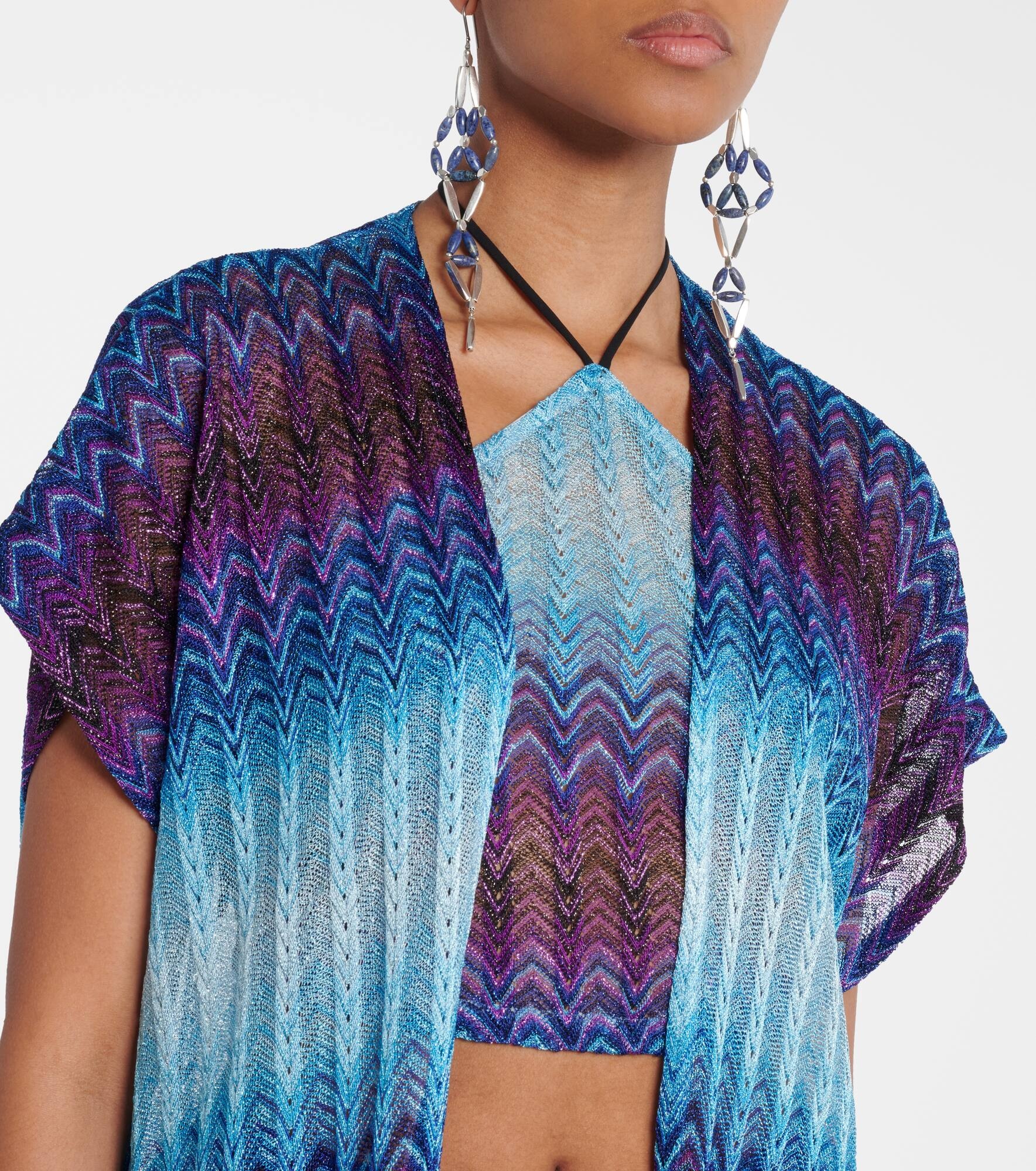 Zig Zag lamé beach cover-up - 4