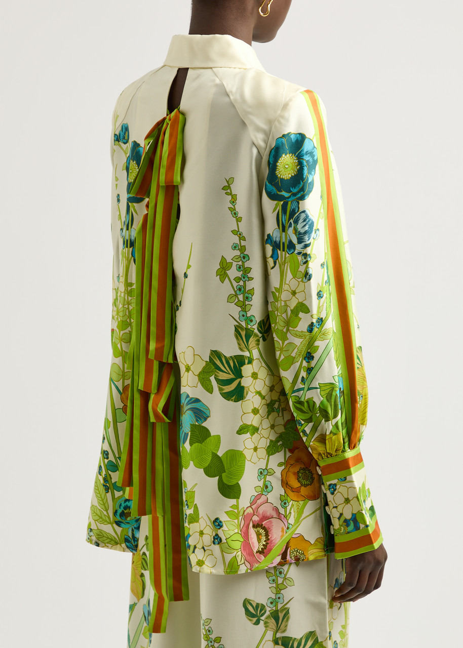 Constance floral-print silk-satin shirt - 3