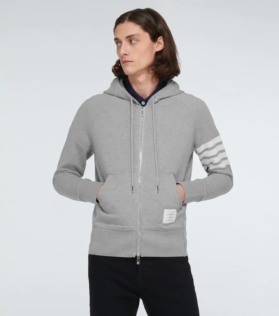 Zipped 4-Bar hooded sweatshirt - 3