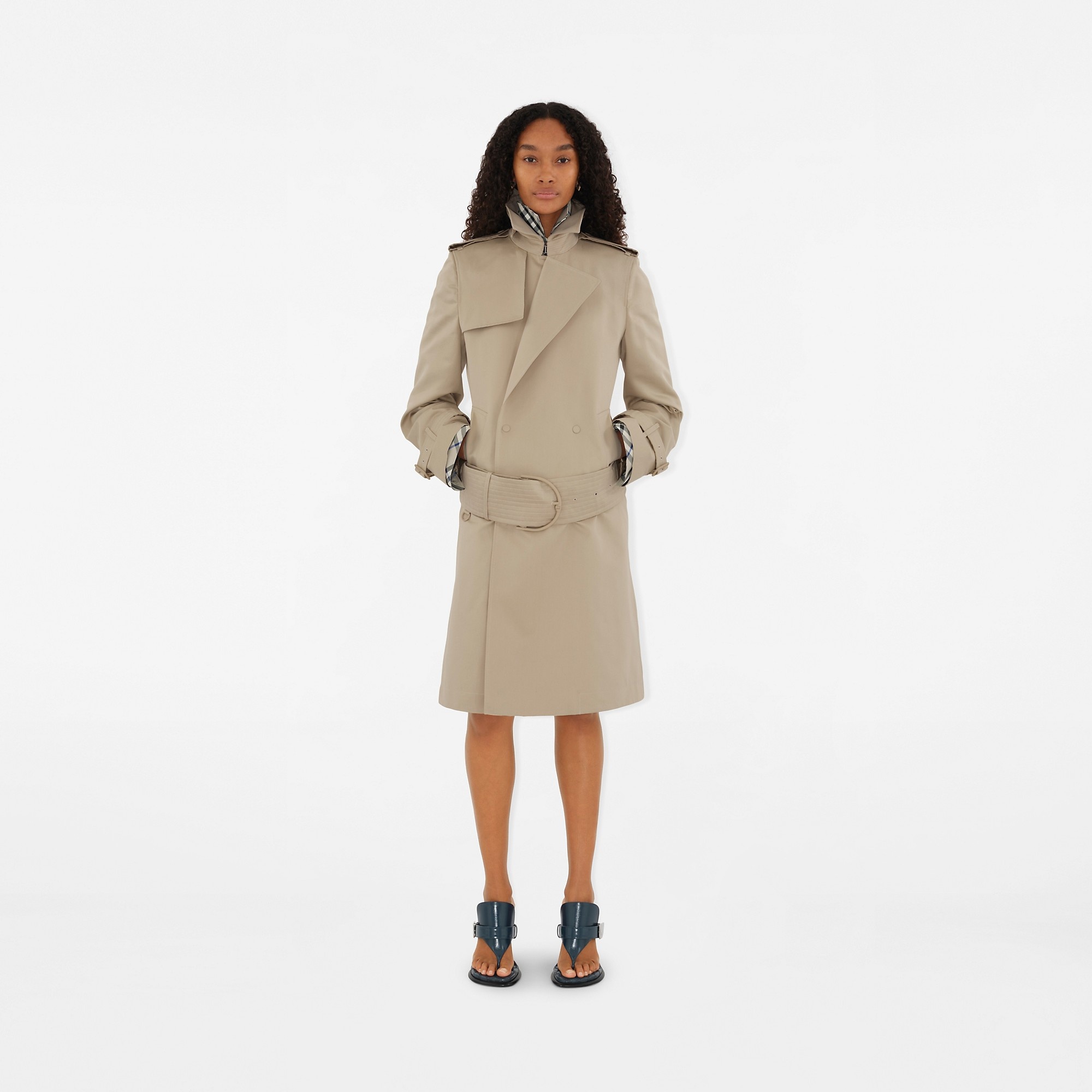 Mid-length Cotton Silk Trench Coat - 2